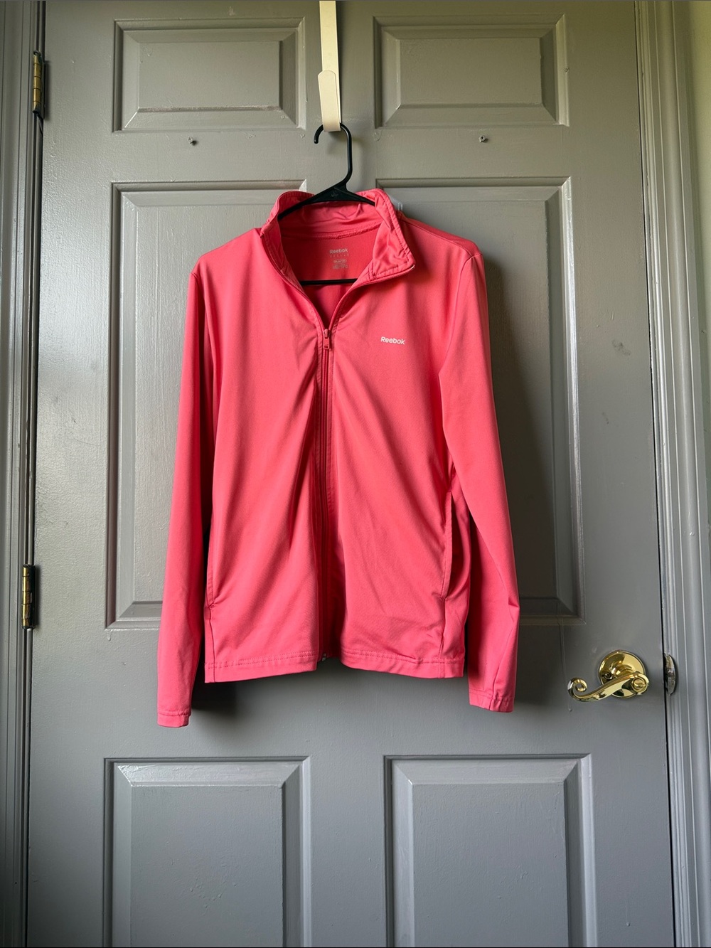 Reebok Women's Coral-Pink Full-Zip Bomber Jacket